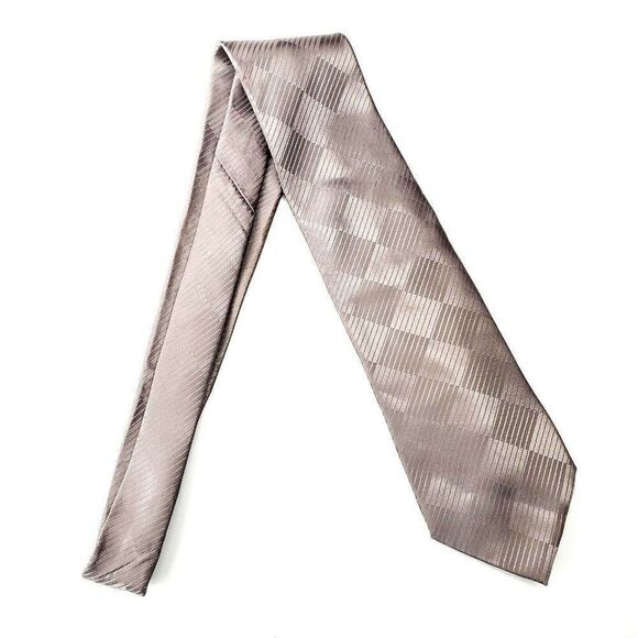 Don Loper Bevery Hills Beige Check Silk Tie Print - Picture 6 of 6